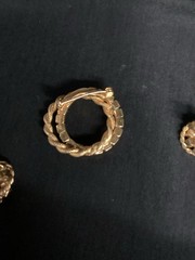 Jewelry Set Of 3 Gold Tone Ruby Stones Pin Back Brooch Clip On Earrings VTG