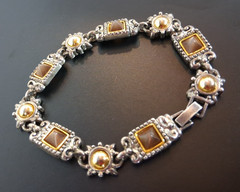 Vintage Premier Designs Bronze Boho Jewelry Bracelet 8″ Long Marked Crown