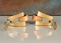 MATISSE SCULTURA Blue Enamel Signed Set 1950s Wearable Art Abstract Modern 96.6g