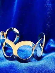 80s Gold Tone Cuff Bracelet | Chunky Open Link Bracelet | Vintage Statement Jewe