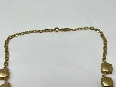 Gorgeous Ann Taylor LOFT Goldtone Peach Gold Lucite Inset 18″ Necklace