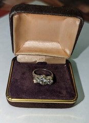 Art Deco Engagement Ring Mine European Cut Diamonds Plat 3.4 DTW 2.25 CTW 6.5