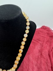 Vintage Carnelian Gemstone Hand-knotted Necklace 20 Inch