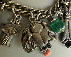 Napier Multi Charms Silver Chain Bracelet 7in. Massive! Charms 1.5in