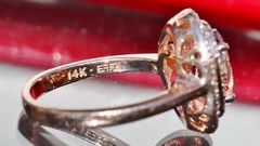 Effy 14k rose gold ring 2.15ct morganite diamond size 7 vintage 4.75gr N3040C