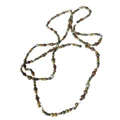 Vintage 70″ Earth-Tone Freshwater Baroque Pearl Opera Length Necklace No Clasp