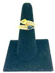 Yellow & Blue Pear Sapphires 1.80ct + Diamonds 0.60ct Cross-Over~18Kt Gold Ring