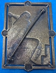 Signed Vintage JJ Art Nouveau Deco Brooch Pin 1986