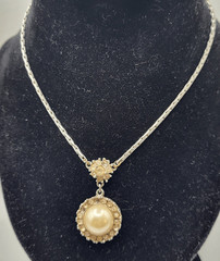 Vintage Art Noveau Imitation Pearl Crystal 15in – missing stones