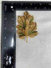 Vintage Signed Weiss Enamel Autumn Leaf Brooch Pin Layered Maple Fall