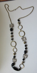 Vintage 3 MCM Necklaces Lot-Glass Metal Lucite Plastic