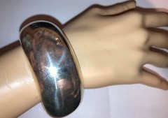 GREAT MODERNIST STERLING SILVER BANGLE BRACELET PATRICIA VON MUSULIN HEAVY 195gr