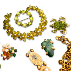 Vintage Tumbled Stones Gemstone Glass Signed Swoboda Repair Costume Jewelry Lot