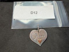 3.56g Vintage Sterling Silver 925 Heart Pendant Anna Engraved Accent M