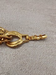 Vintage Signed Monet Gold Tone chunky double-link chain bracelet Estate Jewelry