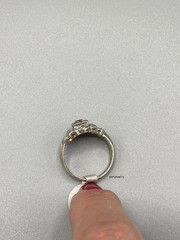 Art Deco 2Ct Round Lab Created Diamond 14K White Gold Over Engagement Ring Set