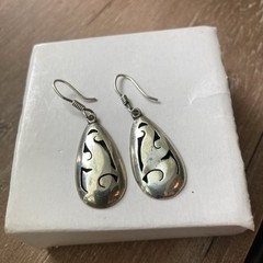 Vintage Taxco Mexico TM-205 Sterling Silver 925 Earrings