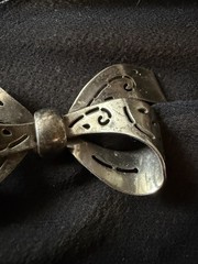 Retro Vintage Bow Openwork CORO STERLING Silver 925 Brooch Collar Pin Signed