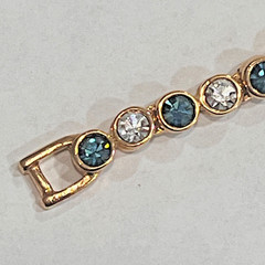 VTG Joan Rivers BLUE White crystal rhinestone bracelet tennis colorful