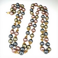 Vintage Joan Rivers Necklace Czech Glass Pearls Extra Long Wear Many Ways 7P