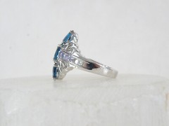 Vintage Sterling Silver 925 Heated London Blue Topaz Tanzanite Ring Size 8