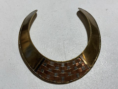 VINTAGE TRI COLOR MODERNIST COLLAR CUFF CHOKER NECKLACE MADE IN INDIA
