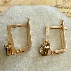 14k 583 Gold Earrings – Vintage East European Soviet USSR Era – #1720