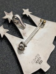 Sterling Silver Brass Christmas Trees Pendant Brooch