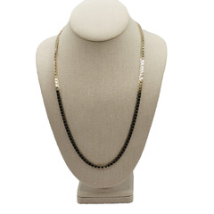 Heavy Double Layer Flat Square Link Chain Gold Tone Necklace Vintage Korea 1970s