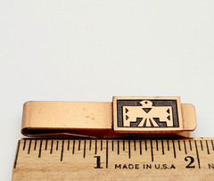 Thunderbird Southwestern Art Native American Symbol Copper Tie Bar Clip Clasp