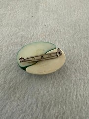 Vintage Green and White Abstract Swirl Pin 1.5″ Mod Retro