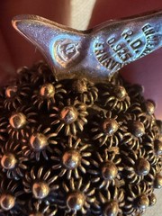 VTG MEXICO CUERA. R.D. EAGLE 17 CANNETILLE FLOWER OPEN MOUTH PUFFER FISH PENDANT