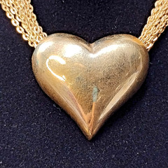 Heart Shape Pendant Necklace Multiple Chain Adjustable Brass Style Metal