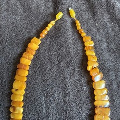 Old Amber Necklace 19” Vintage See Photos 1 Piece Is Broken
