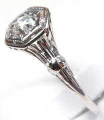 Antique Art Deco 1920’s Diamond Engagement Ring 18KW Size 6 UK-L1/2 EGL USA