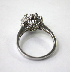 Art Deco 1-3.00ct Engagement Setting 18k White Gold 4g. Hey-Low 0.50ct Size 6.75