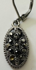 Vintage Cookie Lee Collectible Silver Toned Necklace & Pierced Earrings Set