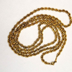 Vtg Italy 1/20 14K Yellow Gold-Filled GF Rope Chain Necklace 30″ 20.1g – 3.3mm