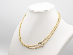 Signed $12,000 1.50ct BEZEL SET VS F Diamond 18k Yellow Gold 31″ Necklace 20g