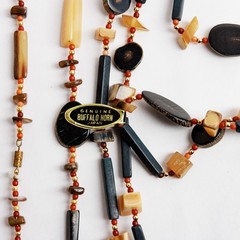 Vintage Buffalo Horn Necklace Japan 3 Pcs