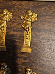 Lot Of 10 Victorian Cherub France Vintage 60s Brass Stampings Findings Jewelry