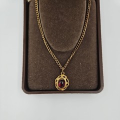 Ronte Beverly Hills VTG Simulated Amethyst Florentine Pendant Necklace