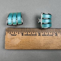 Vintage Moonglow Thermoset Necklace Earrings Blue CHAREL q3z