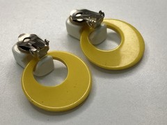 Vintage Large 1980s 1990s Statement Bold Heavy Earrings Clip-on Lot Bakelite