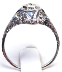 Antique Art Deco 1920’s Diamond Engagement Ring 14K-18K Size 6 UK-L1/2 EGL USA