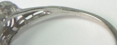Antique Art Deco Diamond Engagement 14K White Gold Ring Size 7 UK-N1/2 EGL USA