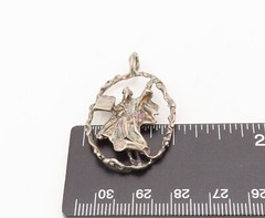 925 Sterling Silver Vintage Pendant Solid Carved Moses 10 Commandments PT22596