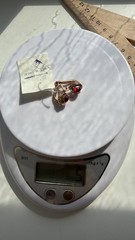 Vintage USSR 925 Sterling Silver Gold Plated Red Corundum Earrings NOS