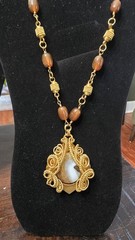 5 Handmade Egyptian Wire Wrapped Brass Gemstone Necklaces – $750+ Retail