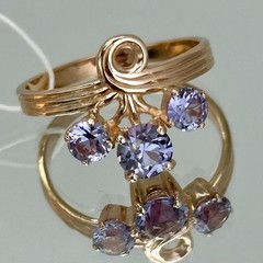 USSR Vintage Original Alexandrite (lab. made) Rose Gold Ring 583 14K 2,59 g.
